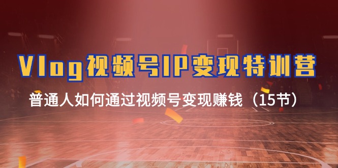 Vlog 视频号IP变现特训营，普通人如何通过视频号变现赚钱（15节）网赚项目-副业赚钱-互联网创业-资源整合百读客