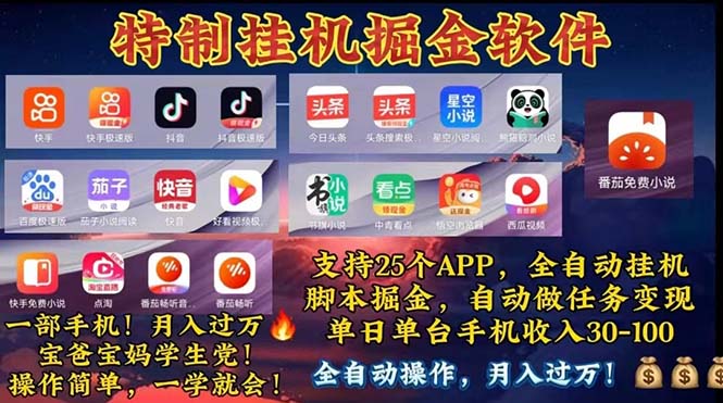 挂机副业 月入过万，特别适合宝爸宝妈学生党，工作室特别推荐网赚项目-副业赚钱-互联网创业-资源整合百读客