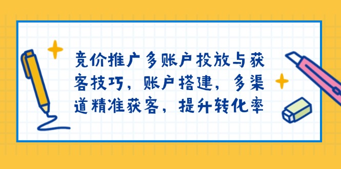 竞价推广多账户投放与获客技巧，账户搭建，多渠道精准获客，提升转化率网赚项目-副业赚钱-互联网创业-资源整合百读客
