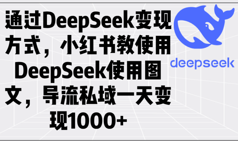 通过DeepSeek变现方式，小红书教使用DeepSeek图文，导流私域一天变现1000+网赚项目-副业赚钱-互联网创业-资源整合百读客
