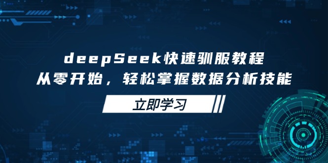 deepSeek快速驯服教程,从零开始,轻松掌握数据分析技能网赚项目-副业赚钱-互联网创业-资源整合百读客