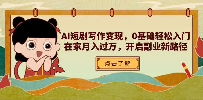 AI短剧写作变现,0基础轻松入门,在家月入过万,开启副业新路径网赚项目-副业赚钱-互联网创业-资源整合百读客