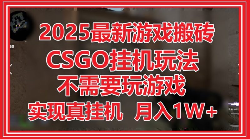 2025最新游戏搬砖,CSGO挂机,不需要玩游戏,实现真挂机,月入1W+网赚项目-副业赚钱-互联网创业-资源整合百读客