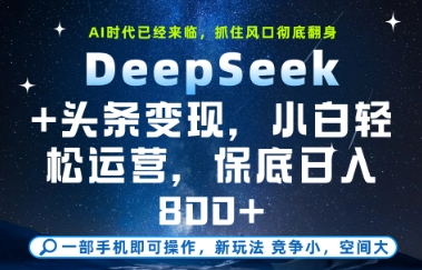 DeepSeek+头条变现，保姆级教学，小白轻松上手，日入8张+网赚项目-副业赚钱-互联网创业-资源整合百读客