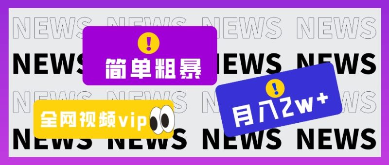 简单粗暴零成本，高回报，全网视频VIP掘金项目，月入2万＋网赚项目-副业赚钱-互联网创业-资源整合百读客