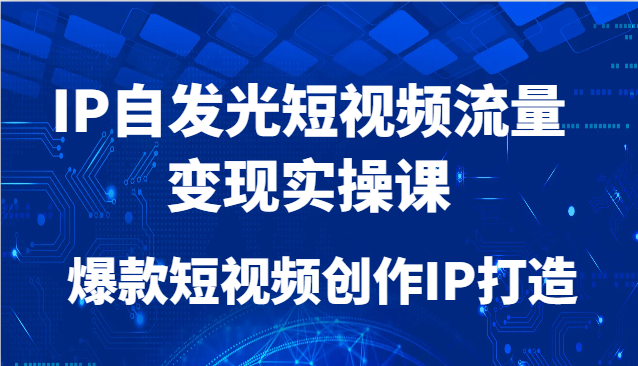 IP自发光短视频流量变现实操课,爆款短视频创作IP打造网赚项目-副业赚钱-互联网创业-资源整合百读客