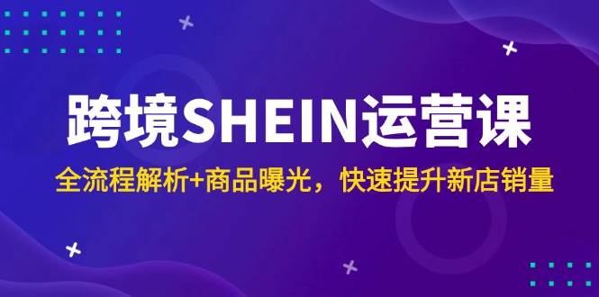 跨境SHEIN运营课,全流程解析+商品曝光,快速提升新店销量网赚项目-副业赚钱-互联网创业-资源整合百读客