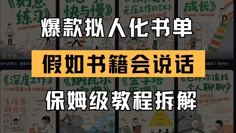最新爆款拟人化书单玩法 假如书籍会说话 保姆级教程网赚项目-副业赚钱-互联网创业-资源整合百读客