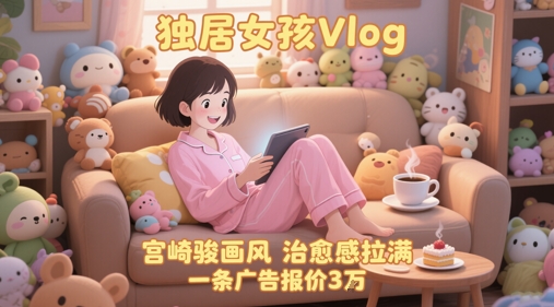 单个账号涨粉71W!用AI制作独居女孩Vlog,宫崎骏画风,治愈感拉满,一条广告报价3W网赚项目-副业赚钱-互联网创业-资源整合百读客