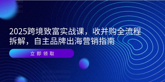 2025跨境致富实战课,收并购全流程拆解,自主品牌出海营销指南网赚项目-副业赚钱-互联网创业-资源整合百读客