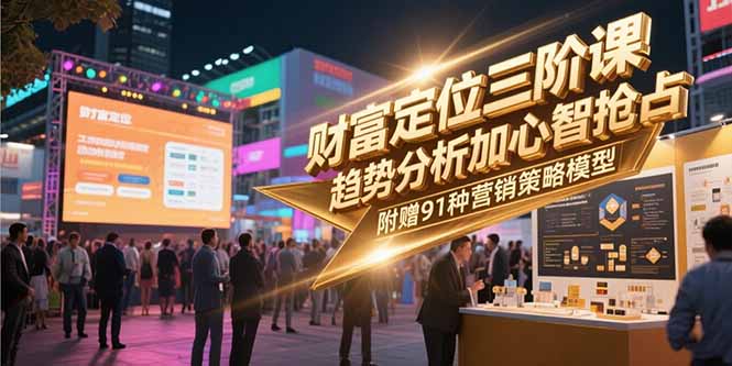 财富定位三阶课,趋势分析加心智抢占,附赠91种营销策略模型网赚项目-副业赚钱-互联网创业-资源整合百读客