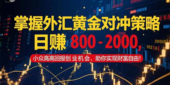 掌握外汇黄金对冲策略，日赚 800 – 2000，小众高回报创业机会，助你实…网赚项目-副业赚钱-互联网创业-资源整合百读客