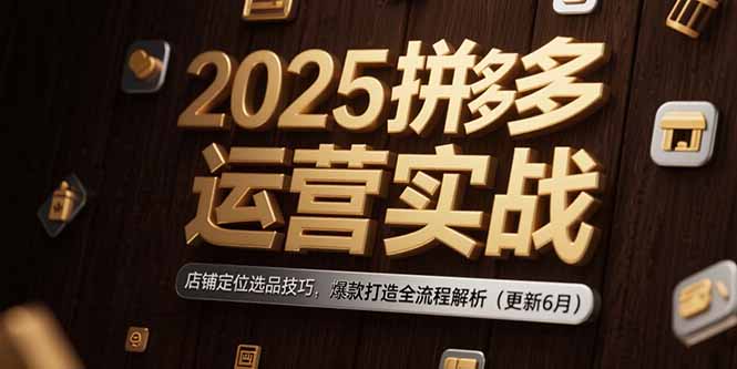 2025拼多多运营实战：店铺定位选品技巧，爆款打造全流程解析（更新6月）网赚项目-副业赚钱-互联网创业-资源整合百读客