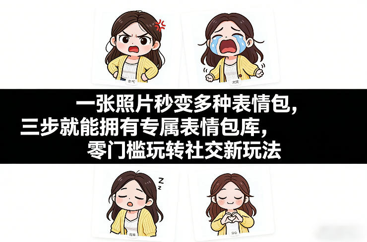 一张照片秒变多种表情包，三步就能拥有专属表情包库，零门槛玩转社交新玩法【文档】网赚项目-副业赚钱-互联网创业-资源整合百读客