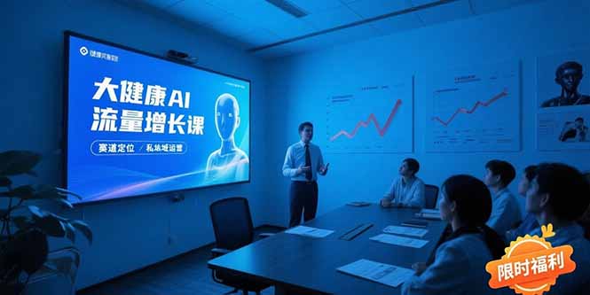 大健康AI流量增长课8.0，赛道定位方法论，AI数字人内容生产，私域转化运营网赚项目-副业赚钱-互联网创业-资源整合百读客