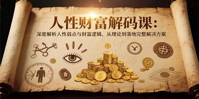 人性财富解码课6.0:深度解析人性弱点与财富逻辑,理论到落地完整解决方案网赚项目-副业赚钱-互联网创业-资源整合百读客