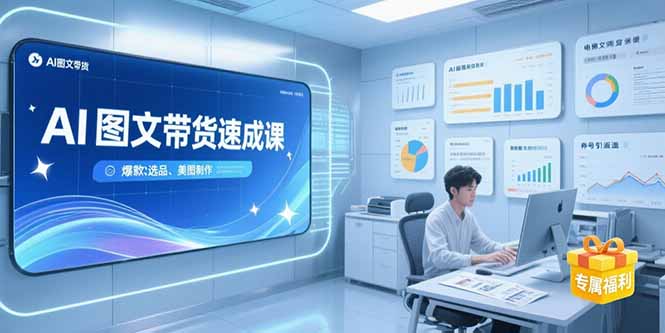 AI图文带货速成课,养号引流秘籍,爆款选品策略,美图制作全流程网赚项目-副业赚钱-互联网创业-资源整合百读客