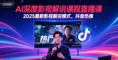 AI深度影视解说课程直播课,2025最新影视解说模式,抖音热推网赚项目-副业赚钱-互联网创业-资源整合百读客