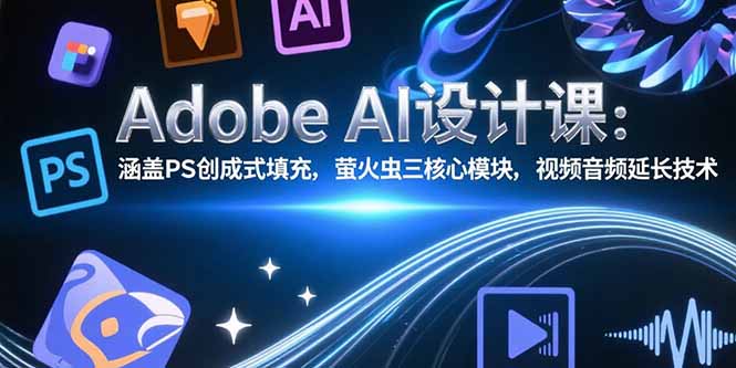 Adobe AI设计课:涵盖PS创成式填充,萤火虫三核心模块,视频音频延长技术网赚项目-副业赚钱-互联网创业-资源整合百读客