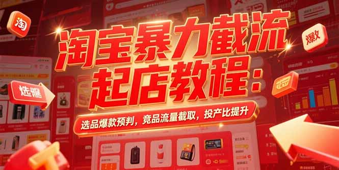 淘宝暴力截流起店教程:选品爆款预判,竞品流量截取,投产比提升网赚项目-副业赚钱-互联网创业-资源整合百读客