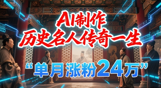 暴力起号！用AI制作历史名人传奇一生，单月涨粉24W，涨粉+变现赛道黑马来了网赚项目-副业赚钱-互联网创业-资源整合百读客