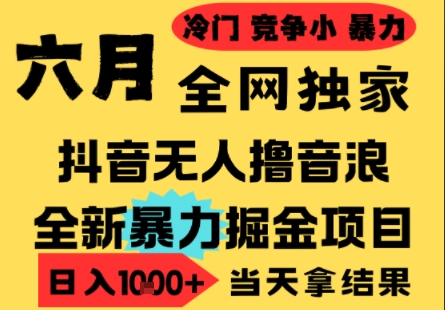 25年6月高爆抖音无人直播最新撸音浪掘金项目，小白可做，无脑日入1k+，门槛低可批量矩阵网赚项目-副业赚钱-互联网创业-资源整合百读客