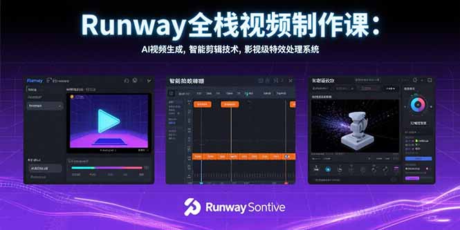 Runway全栈视频制作课:AI视频生成,智能剪辑技术,影视级特效处理系统网赚项目-副业赚钱-互联网创业-资源整合百读客