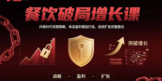 餐饮破局增长课:内卷时代突围策略,单店盈利模型打造,连锁扩张完整路径网赚项目-副业赚钱-互联网创业-资源整合百读客