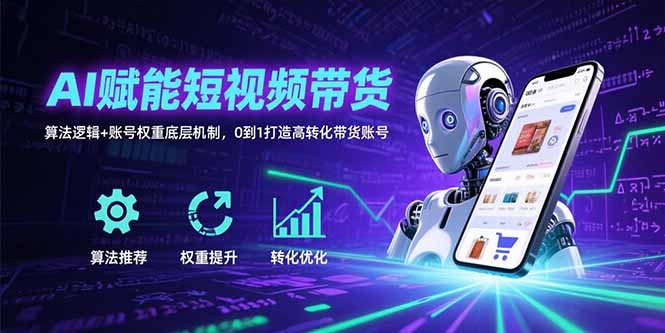 AI赋能短视频带货：算法逻辑+账号权重底层机制，0到1打造高转化带货账号网赚项目-副业赚钱-互联网创业-资源整合百读客