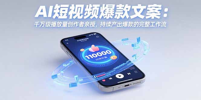 AI短视频爆款文案:千万级播放量创作者亲授,持续产出爆款的完整工作流网赚项目-副业赚钱-互联网创业-资源整合百读客