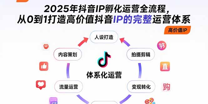 2025年抖音IP孵化运营全流程,从0到1打造高价值抖音IP的完整运营体系网赚项目-副业赚钱-互联网创业-资源整合百读客