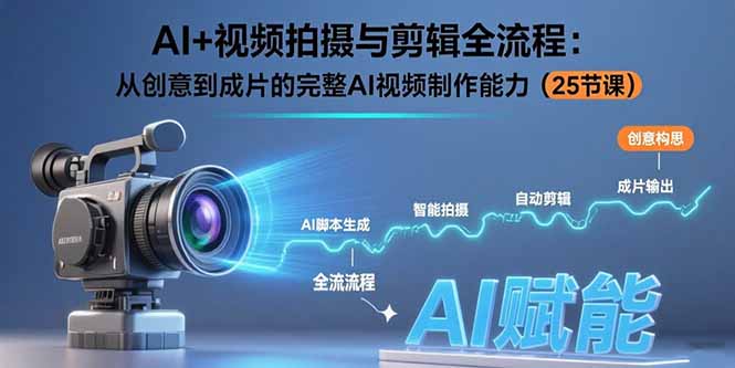 AI+视频拍摄与剪辑全流程:从创意到成片的完整AI视频制作能力(25节课)网赚项目-副业赚钱-互联网创业-资源整合百读客