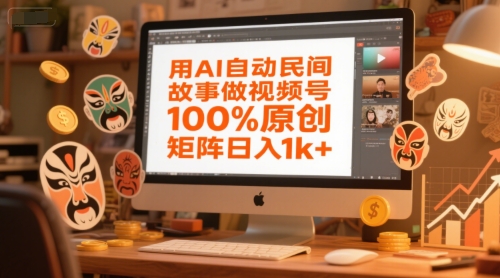 用AI自动民间故事做视频号,100%原创,矩阵日入1k+网赚项目-副业赚钱-互联网创业-资源整合百读客