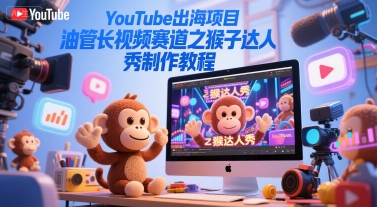 YouTube出海项目，油管长视频赛道之猴子达人秀制作教程网赚项目-副业赚钱-互联网创业-资源整合百读客