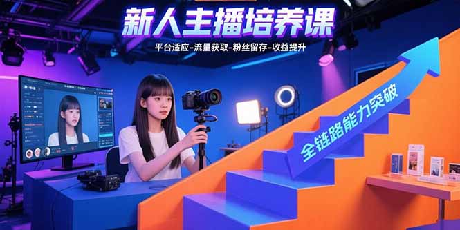 新人主播培养课：平台适应-流量获取-粉丝留存-收益提升 全链路能力突破网赚项目-副业赚钱-互联网创业-资源整合百读客
