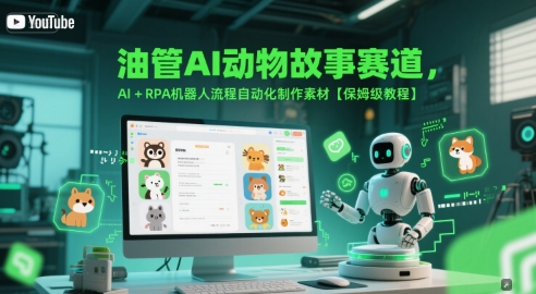 油管AI动物故事赛道,AI+RPA机器人流程自动化制作素材【保姆级教程】网赚项目-副业赚钱-互联网创业-资源整合百读客