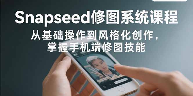 Snapseed修图系统课程：从基础操作到风格化创作，掌握手机端修图技能网赚项目-副业赚钱-互联网创业-资源整合百读客