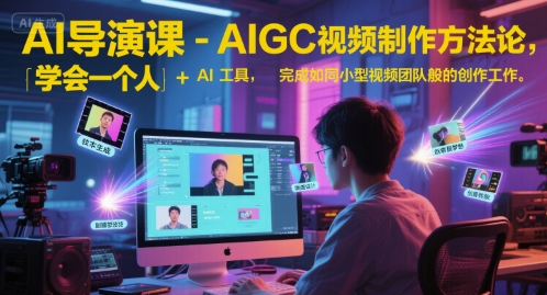 AI导演课-AIGC视频制作方法论,学会一个人+AI工具,完成如同小型视频团队般的创作工作,实现导演梦网赚项目-副业赚钱-互联网创业-资源整合百读客