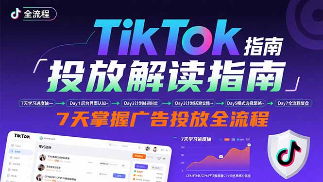 TikTok投放解读指南:后台操作/计划建立/模式选择,7天掌握广告投放全流程网赚项目-副业赚钱-互联网创业-资源整合百读客