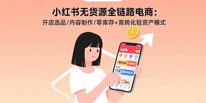 小红书无货源全链路电商：开店选品/内容制作/零库存+高转化轻资产模式网赚项目-副业赚钱-互联网创业-资源整合百读客