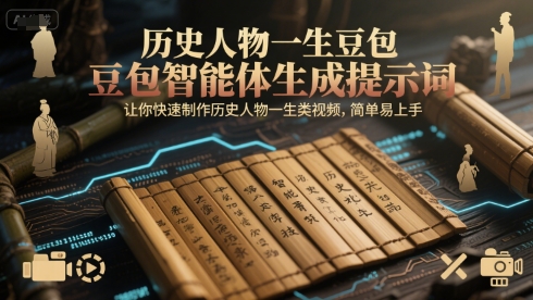 历史人物一生豆包智能体生成提示词，让你快速制作历史人物一生类视频，简单易上手网赚项目-副业赚钱-互联网创业-资源整合百读客