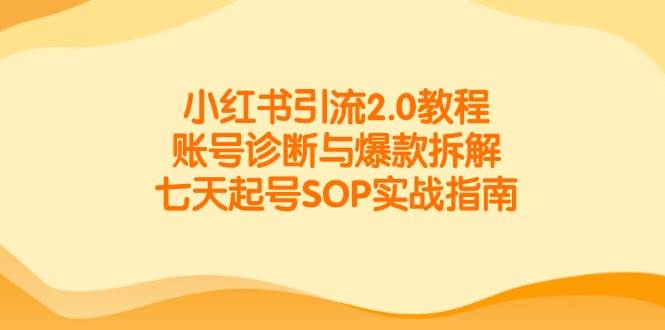 小红书引流2.0教程，账号诊断与爆款拆解，七天起号SOP实战指南网赚项目-副业赚钱-互联网创业-资源整合百读客