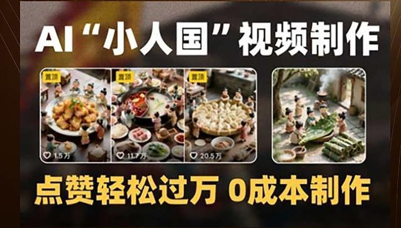 制作AI“小人国”微缩景观的短视频，点赞轻松过万，0成本制作网赚项目-副业赚钱-互联网创业-资源整合百读客