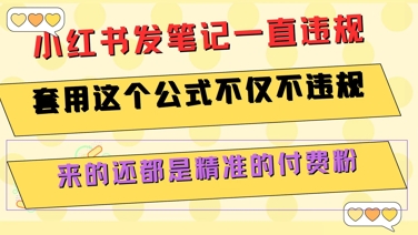 小红书发笔记一直违规,套用这个公式不仅不违规,来的还都是精准的付费粉网赚项目-副业赚钱-互联网创业-资源整合百读客