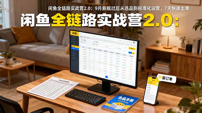 闲鱼全链路实战营2.0:9月新规过后从选品到标准化运营,7天快速出单网赚项目-副业赚钱-互联网创业-资源整合百读客