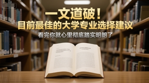 付费文章：一文道破！目前最佳的大学专业选择建议，看完你就心里彻底踏实明朗了网赚项目-副业赚钱-互联网创业-资源整合百读客