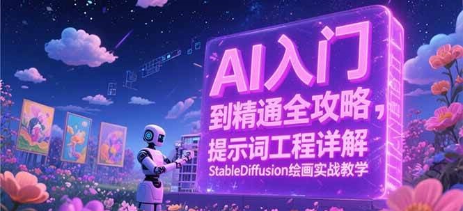 AI入门到精通全攻略，提示词工程详解，StableDiffusion绘画实战教学网赚项目-副业赚钱-互联网创业-资源整合百读客