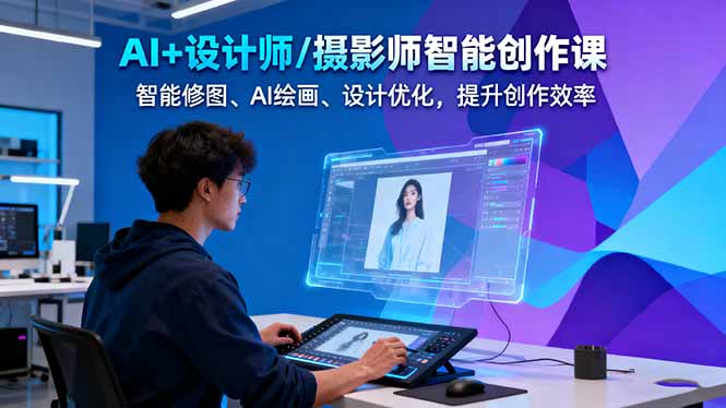 AI+设计师/摄影师智能创作课：智能修图、AI绘画、设计优化，提升创作效率网赚项目-副业赚钱-互联网创业-资源整合百读客