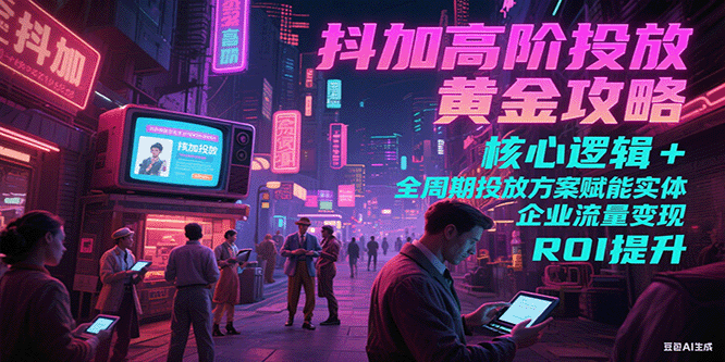 抖加高阶投放黄金攻略:核心逻辑全周期投放方案赋能实体企业流量变现 ROI 提升网赚项目-副业赚钱-互联网创业-资源整合百读客
