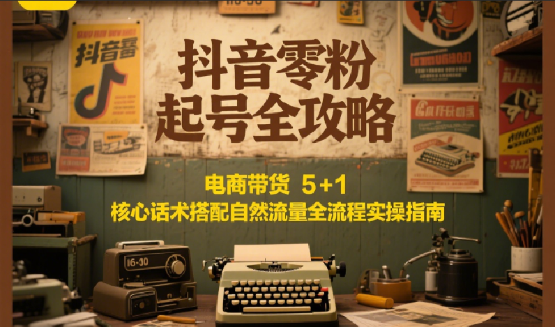抖音零粉起号全攻略:电商带货 5+1 核心话术搭配自然流量全流程实操指南网赚项目-副业赚钱-互联网创业-资源整合百读客